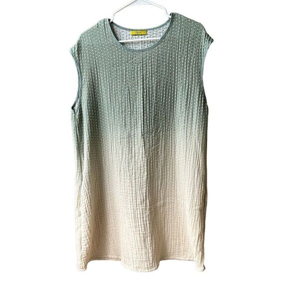 Hyena Women’s A-Line Dress Size Large Green Above-the-Knee Sleeveless 2 Pockets - Picture 3 of 9